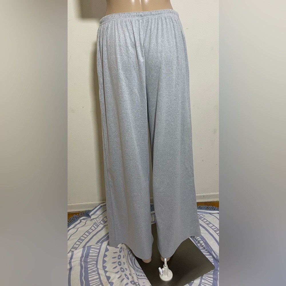 Sz L(8-10) ladies Shein Gray Wide-Leg Sweatpants with pockets &drawstring fleece - Picture 4 of 11